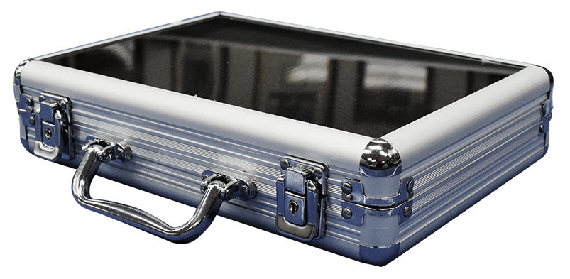 200 Aluminum Chip Case with Clear Acrylic Lid