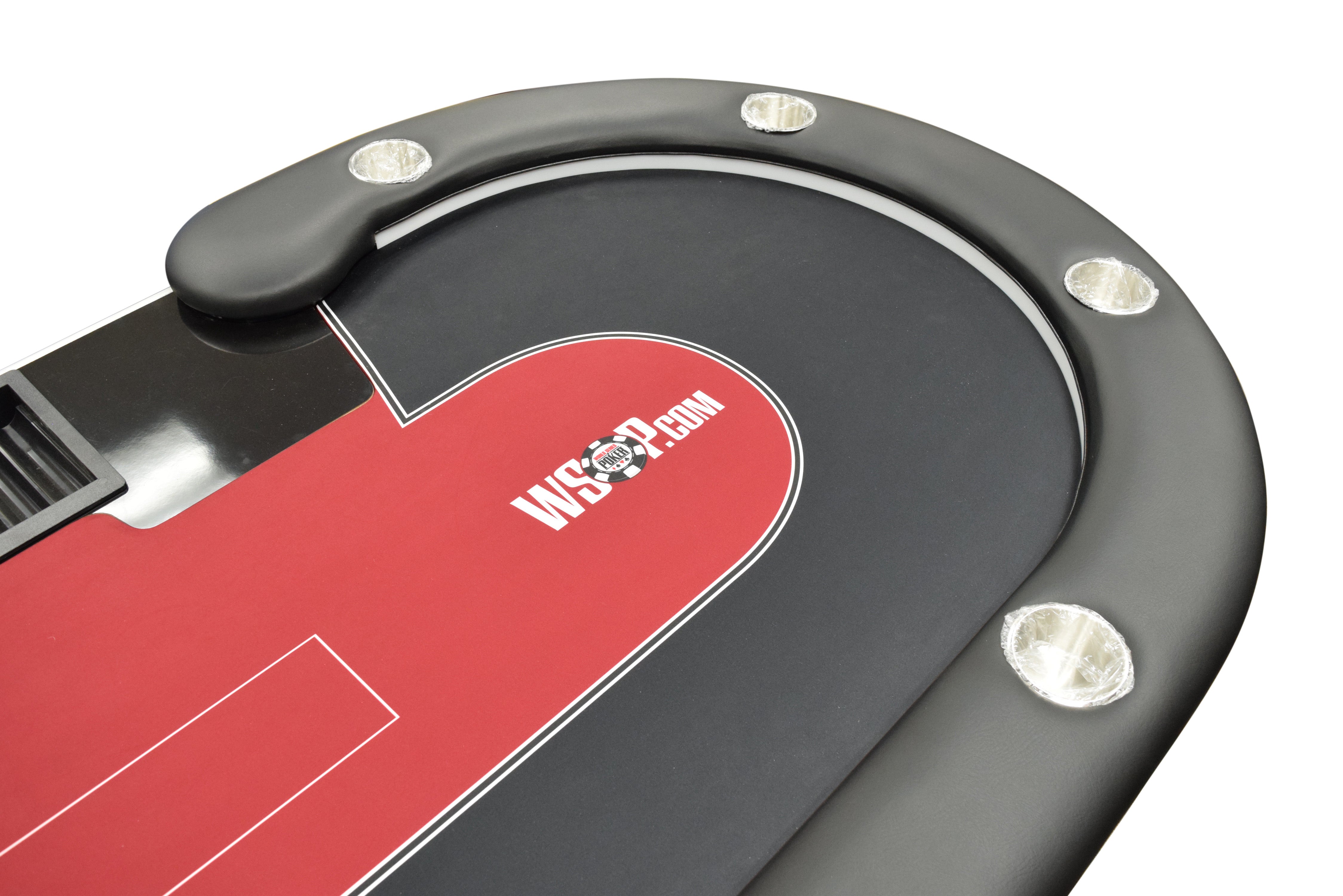 102" Executive Poker Table with Dealer Position, Pedestal Legs, USB Ports and LED Lighting