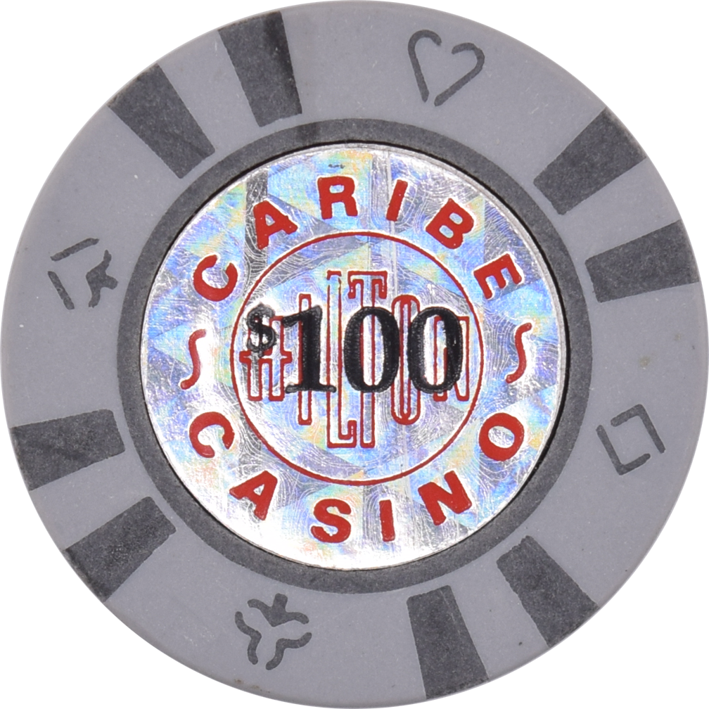 Caribe Hilton Casino San Juan Puerto Rico $100 Gray Chip