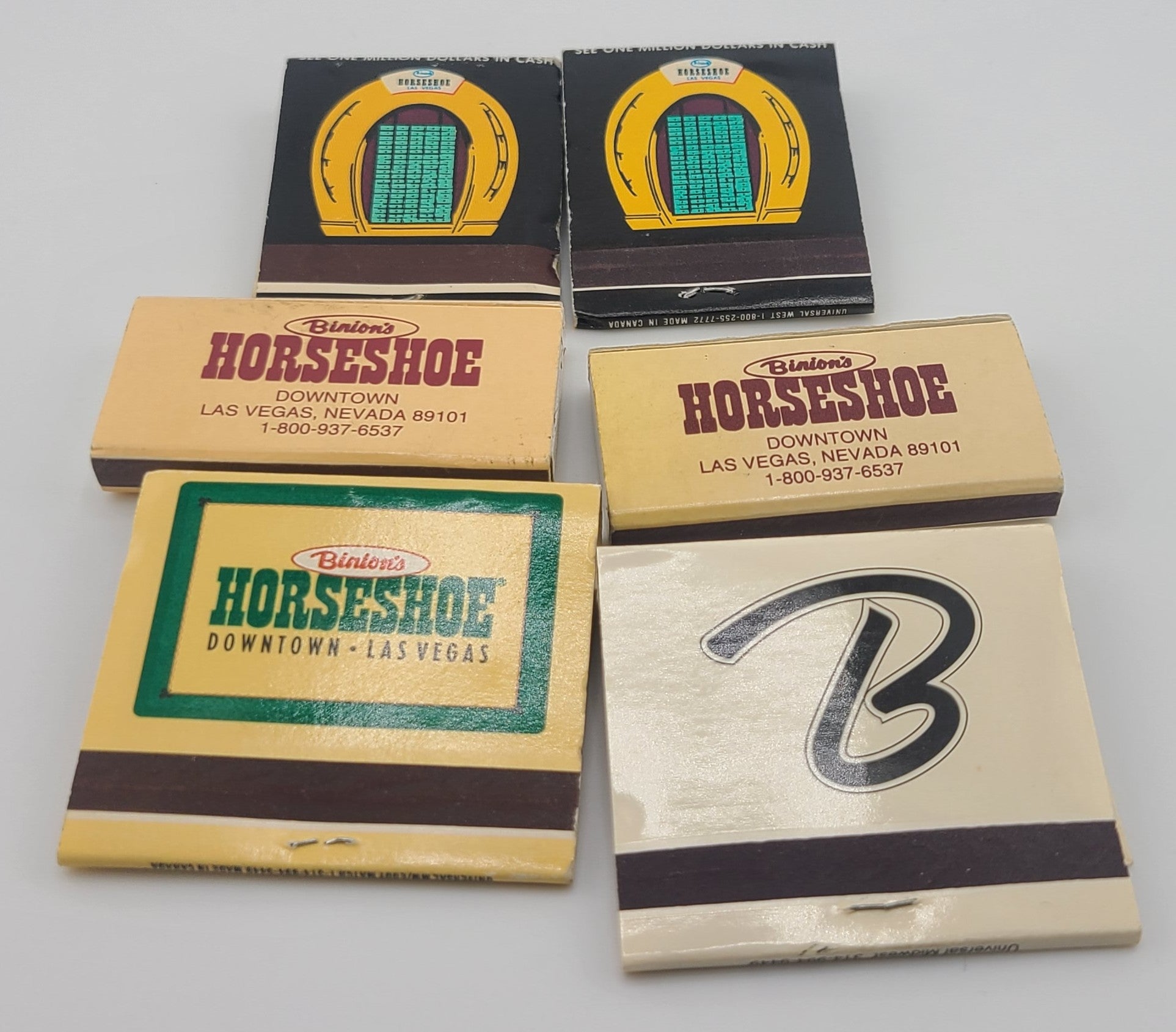 Binion's Horseshoe Club Las Vegas Nevada Vintage Matchbooks