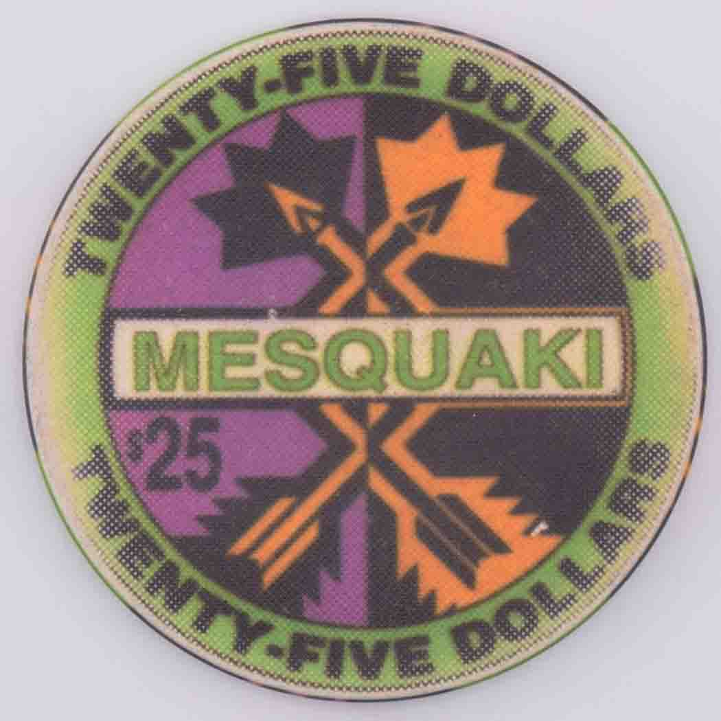 Meskwaki Bingo/Casino Tama Iowa $25 Chip