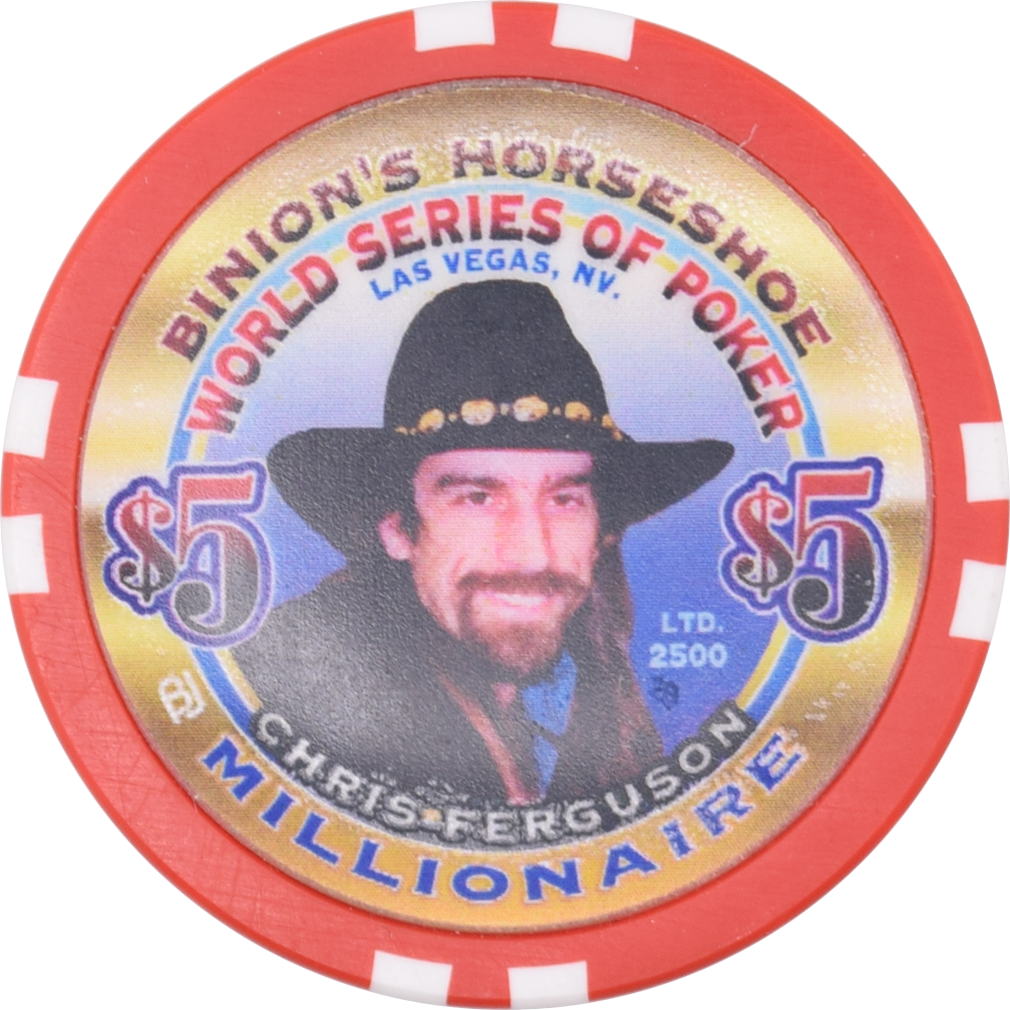 Horseshoe Club Casino Las Vegas Nevada $5 WSOP Chris Ferguson Millionaire Chip 2002