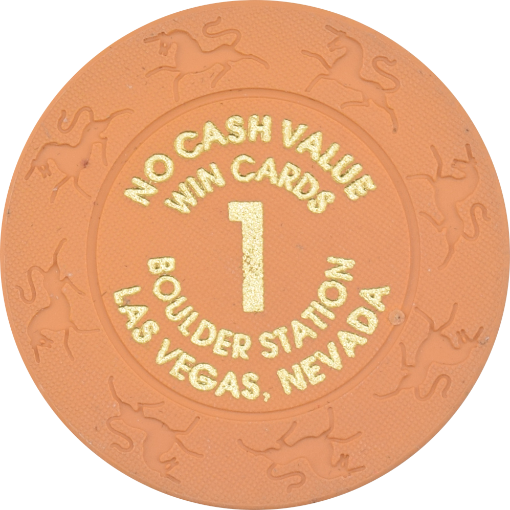 Boulder Station Casino Las Vegas Nevada 1 Win Cards Chip 1996