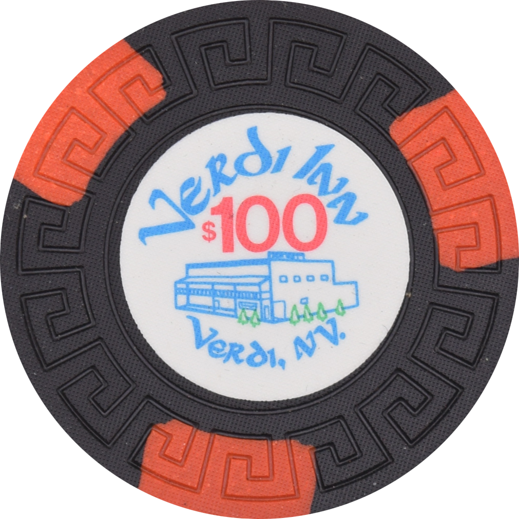 Verdi Inn Casino Verdi Nevada $100 Chip 1970s