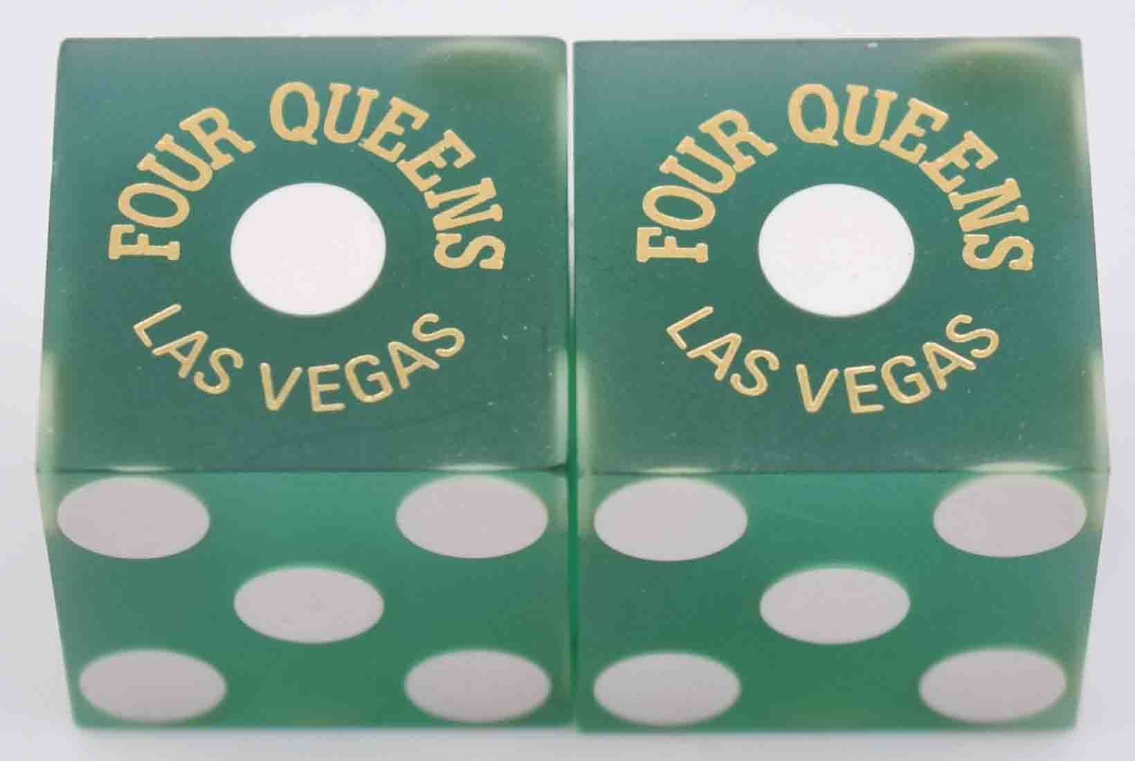 Four Queens Casino Las Vegas Nevada Used Green Sanded Dice