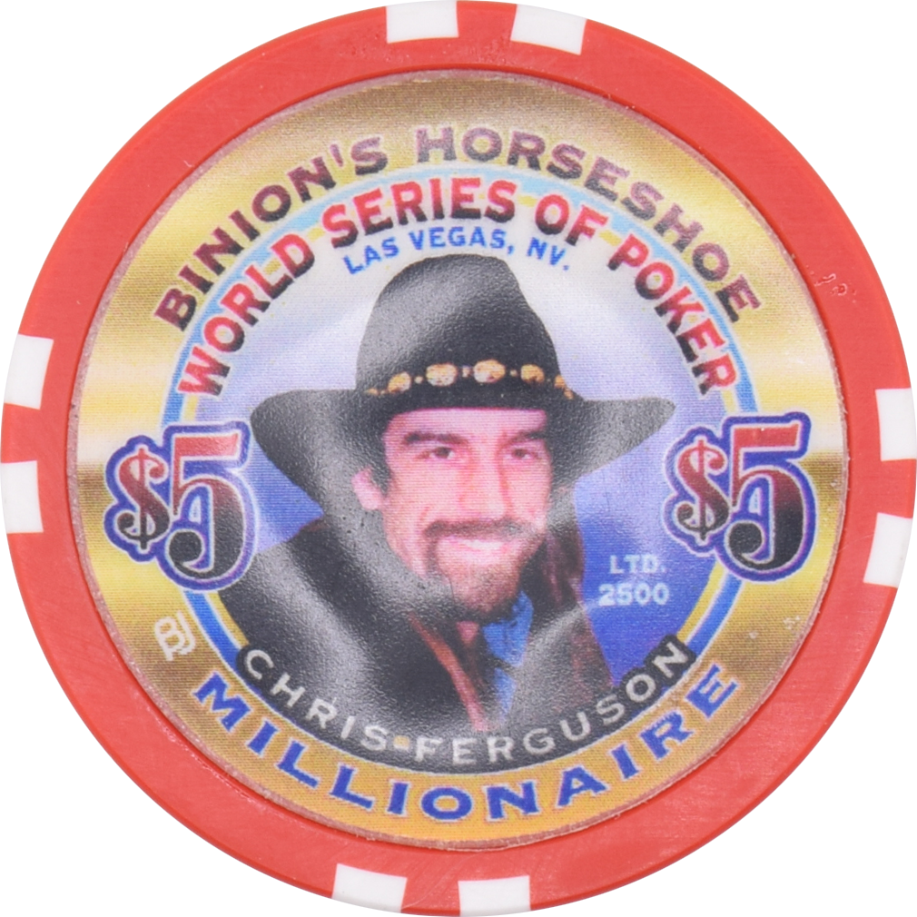 Horseshoe Club Casino Las Vegas Nevada $5 WSOP Chris Ferguson Millionaire Chip 2002