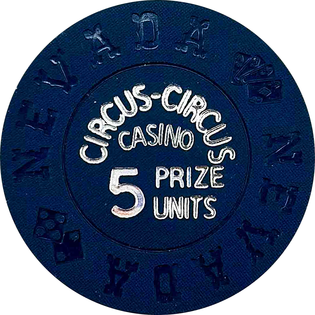 Circus Circus Casino Las Vegas Nevada 5 Prize Units Chip 1968