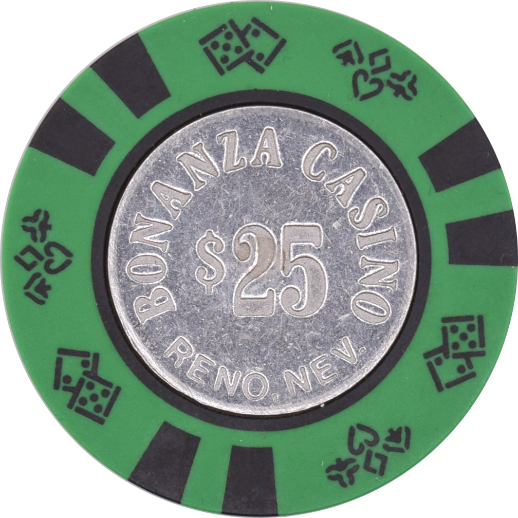 Bonanza Casino Reno Nevada $25 Chip 1980s