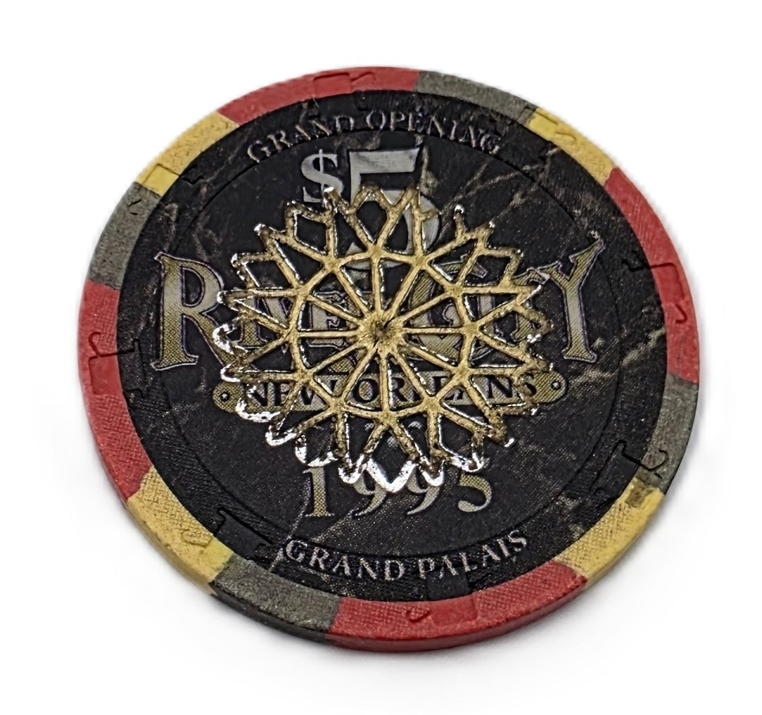 River City Grand Palais Casino New Orleans Louisiana $5 Cancelled Chip