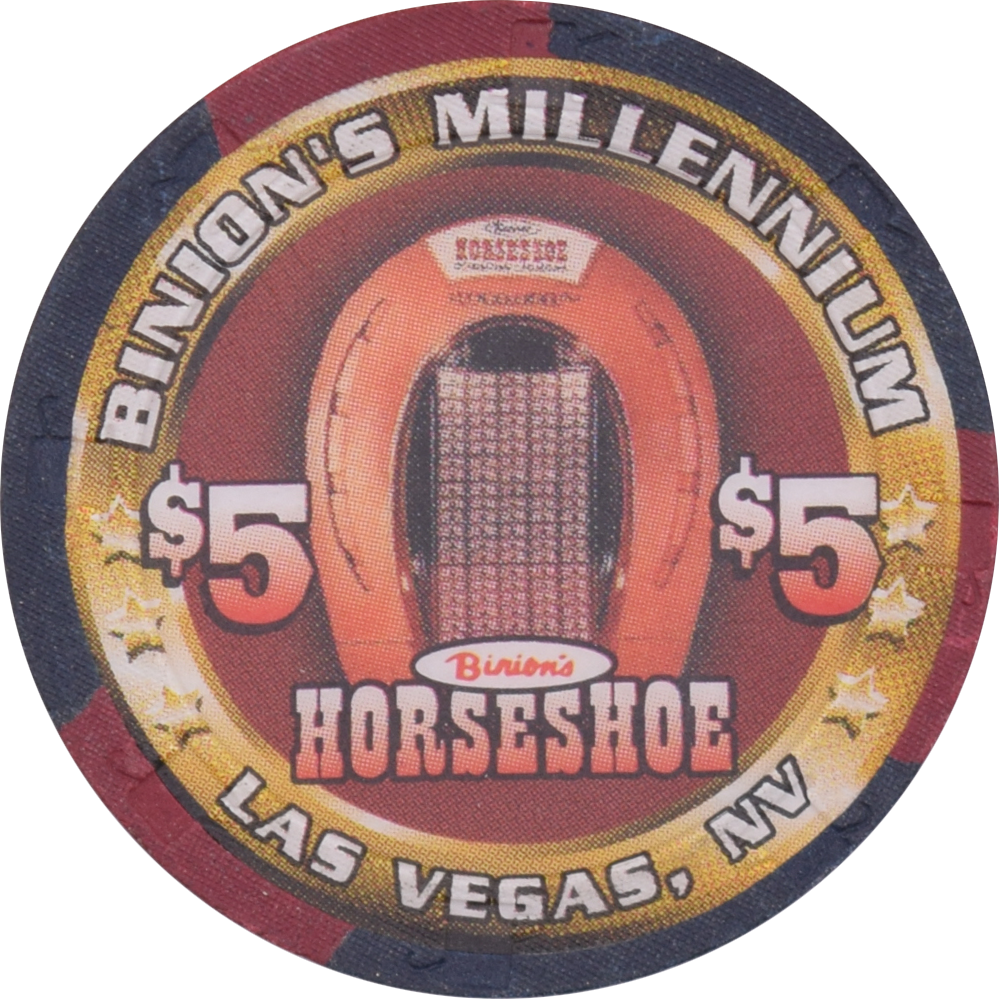 Horseshoe Club (Binion's) Casino Las Vegas Nevada $5 Millennium Chip 1999