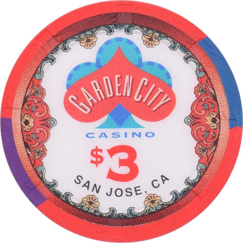 Garden City Casino San Jose California $3 RHC Chip