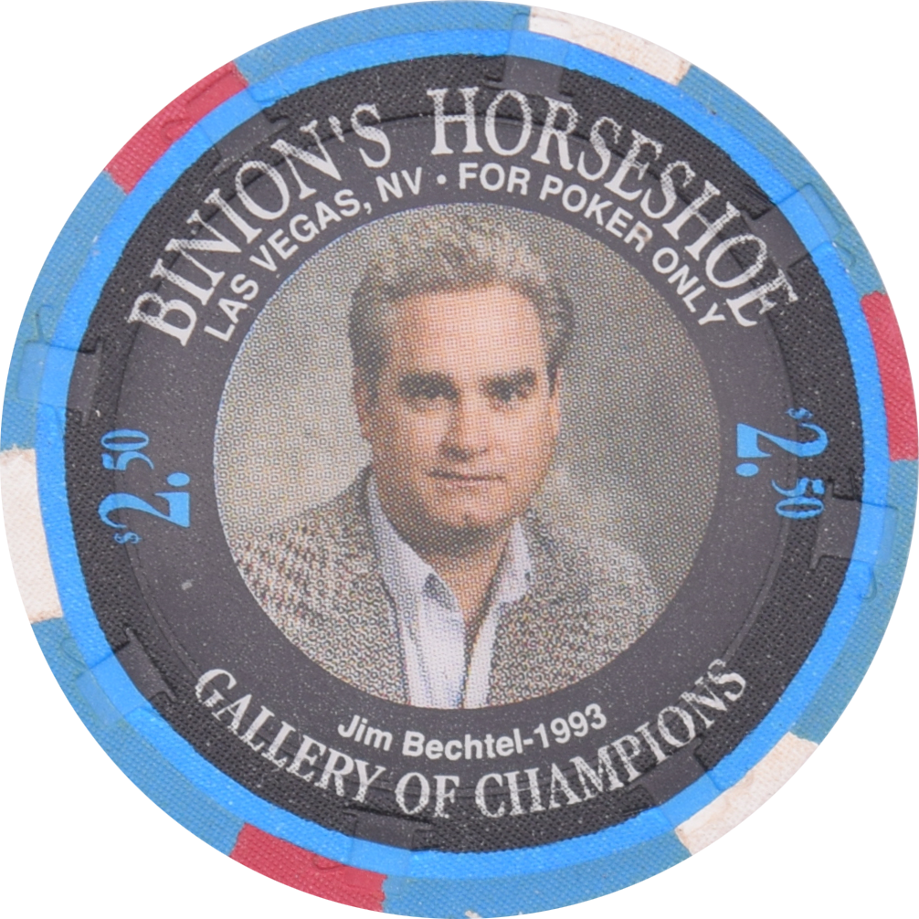 Horseshoe Club (Binion's) Casino Las Vegas Nevada $2.50 Jim Betchel Chip 1994