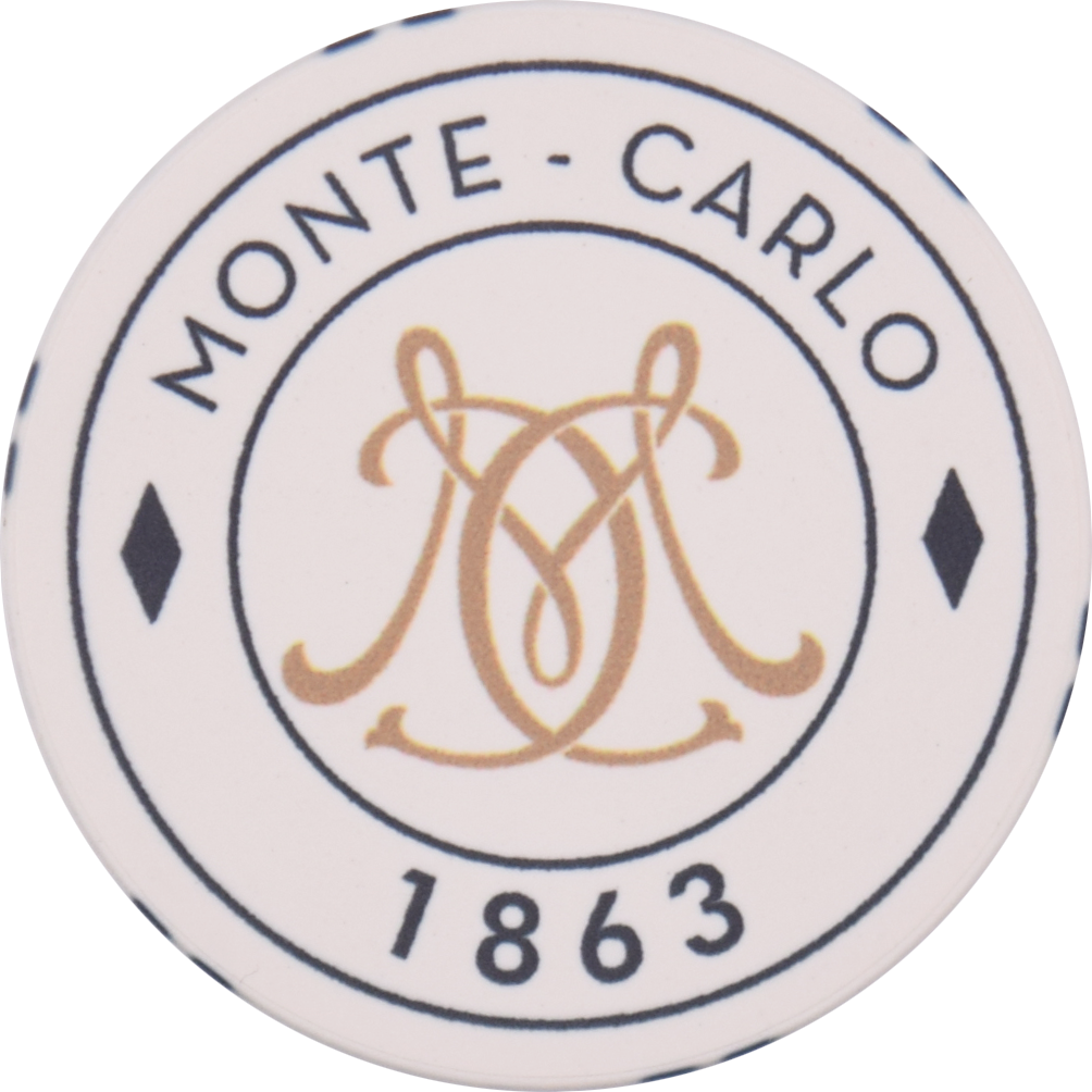 Societé des Bains de Mer- Casino de Monte Carlo Monaco White 1863 Chip