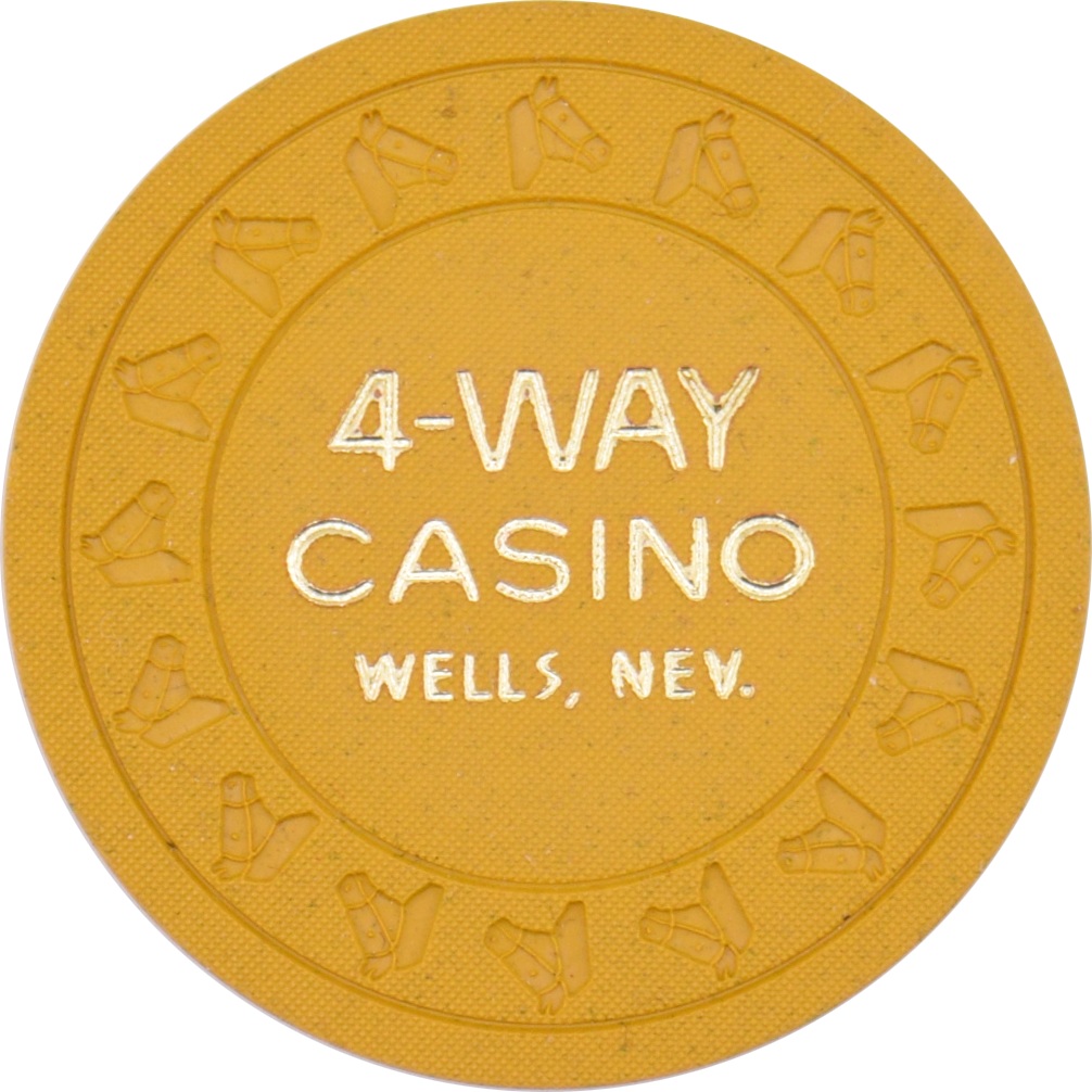 4 Way Casino Wells Nevada $5 Chip 1980s