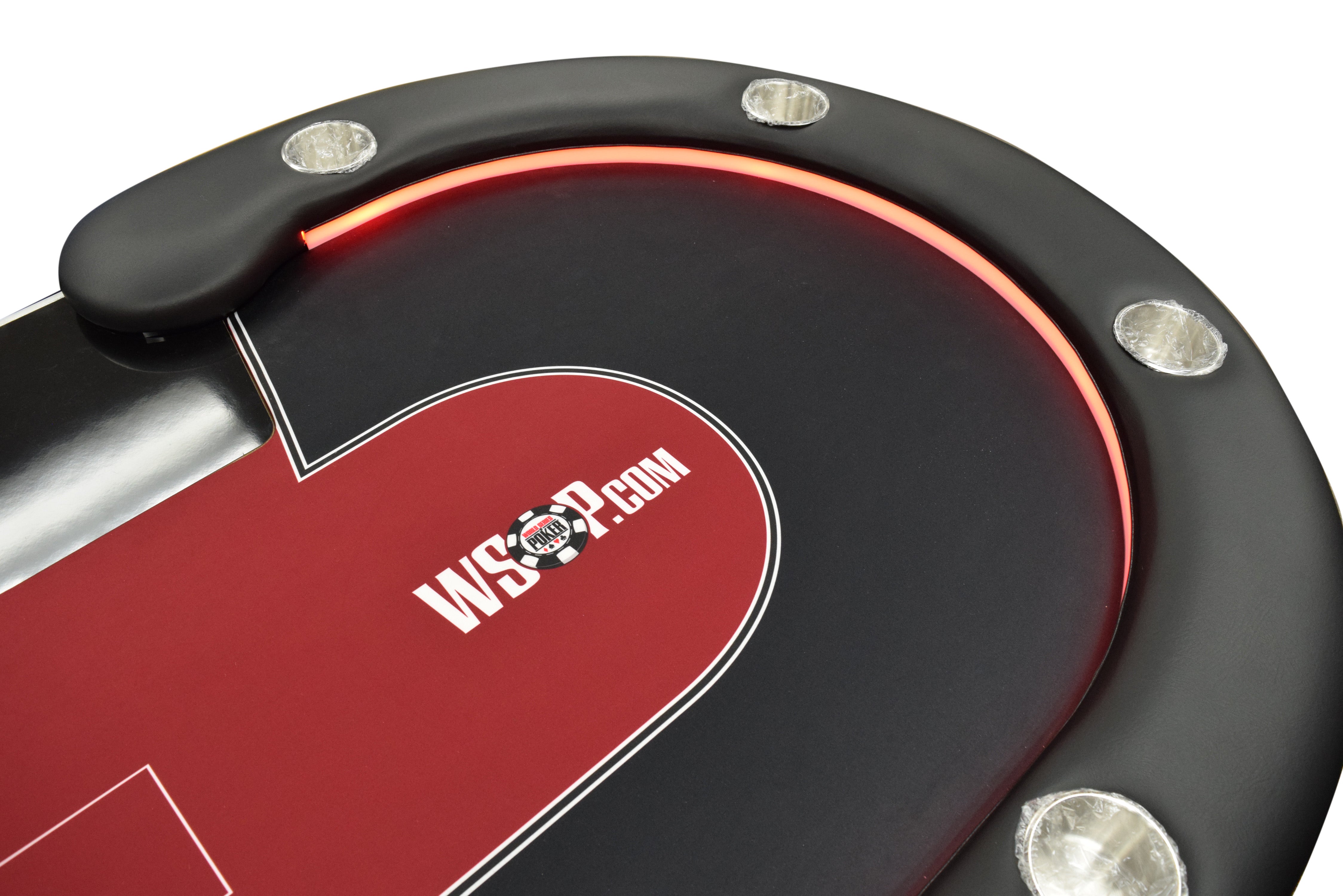 102" Executive Poker Table with Dealer Position, Pedestal Legs, USB Ports and LED Lighting