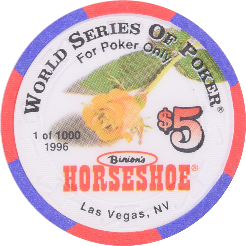 Binion's Horseshoe Club Casino Las Vegas Nevada $5 Barbara Freer Chip 1996