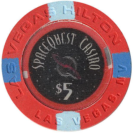 Las Vegas Hilton $5 (red) chip - Spinettis Gaming - 2