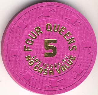 Four Queens 5 (NCV)(hot pink) chip - Spinettis Gaming - 1