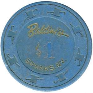 Baldini's $1 blue Hot Stamped chip, Sparks NV - Spinettis Gaming