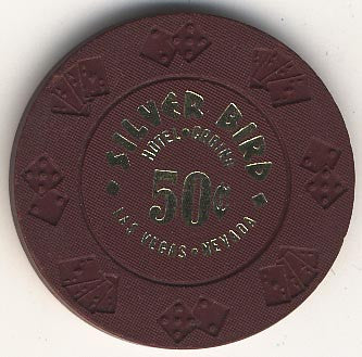 Silver Bird Hotel Casino 50cent (brown) chip 1980 - Spinettis Gaming