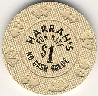Harrah's $1 beige chip - Spinettis Gaming - 1