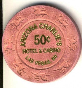 Arizona Charlies Hotel Casino 50cent (pink 1997) chip - Spinettis Gaming