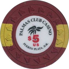 Palmas Club Casino $5 Chip Puerto Plata, Dominican Republic
