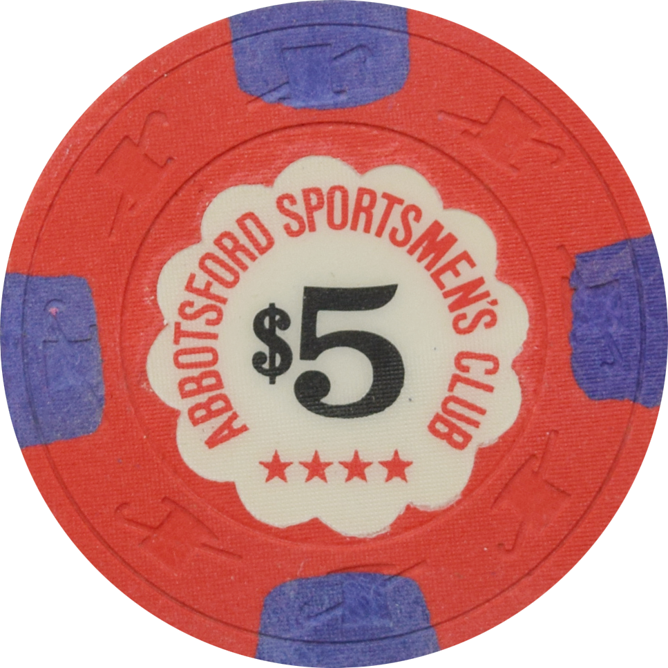 Abbotsford Sportsmen's Club Casino Abbotsford British Columbia $5 Chip