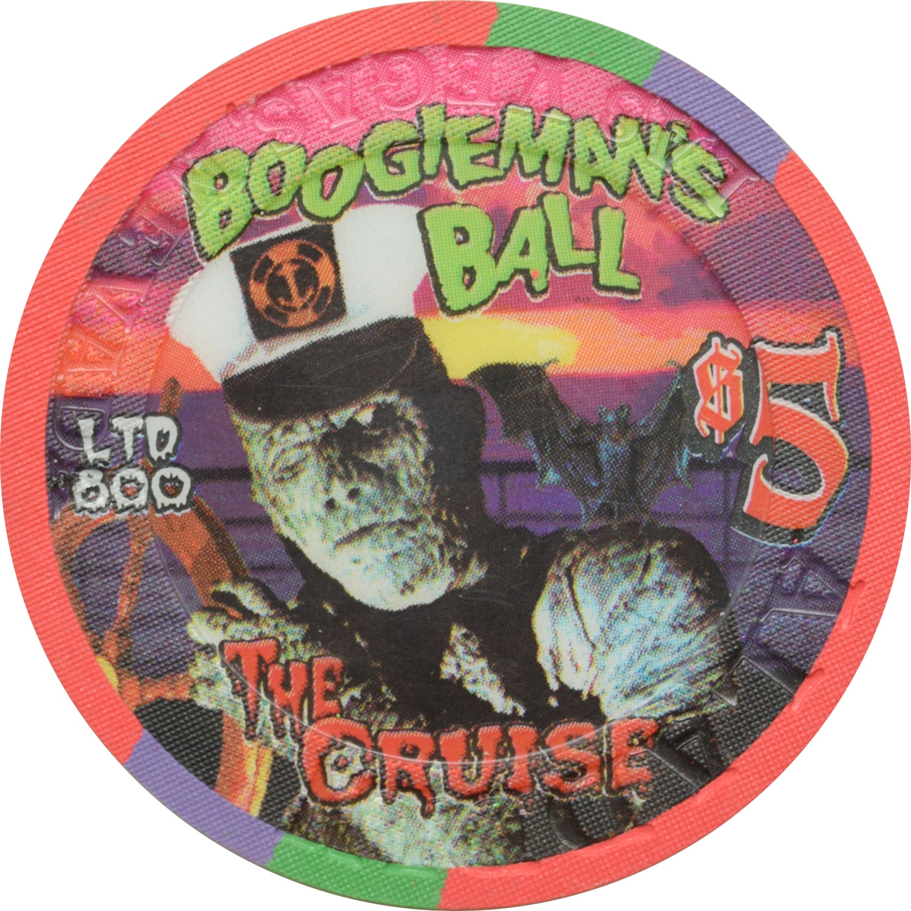 Aladdin Casino Las Vegas Nevada $5 Boogieman's Ball Chip 2002