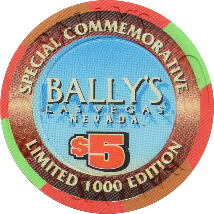 Bally's Casino Las Vegas Nevada $5 F-16 Fighter Chip 1997