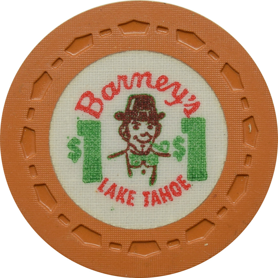 Barney's Casino Lake Tahoe Nevada $1 Chip 1961