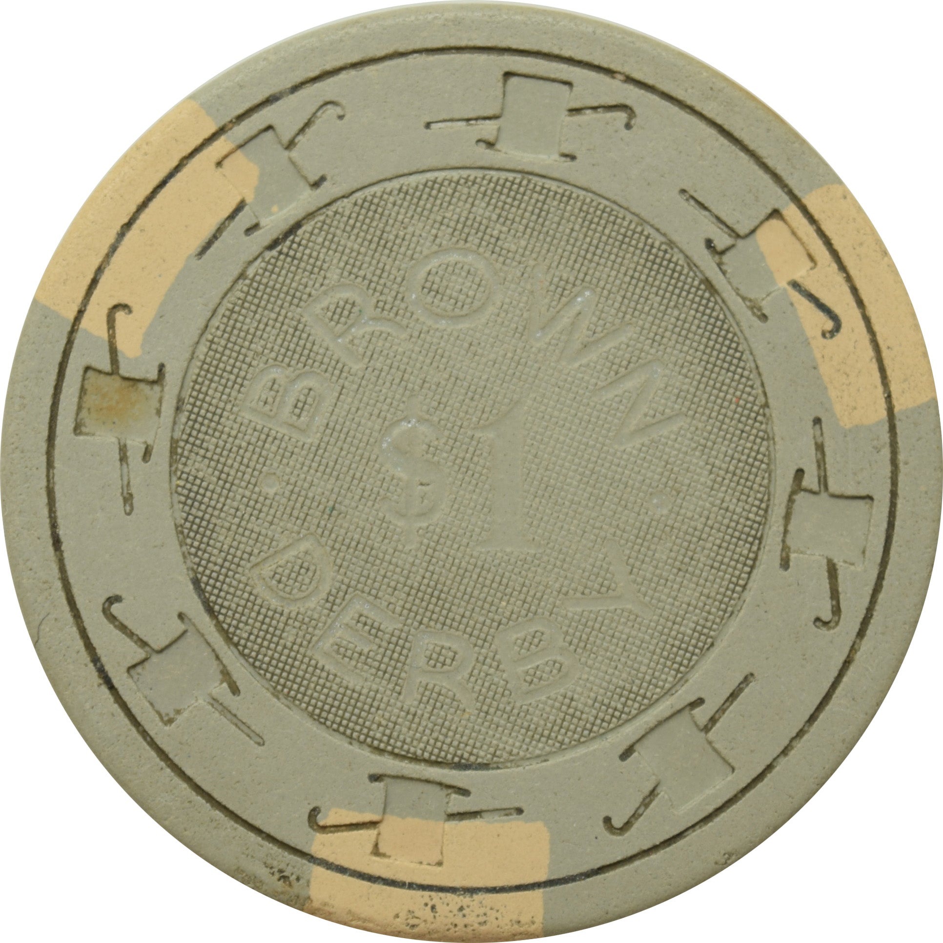 Brown Derby Casino $1 Chip Las Vegas Nevada 1970