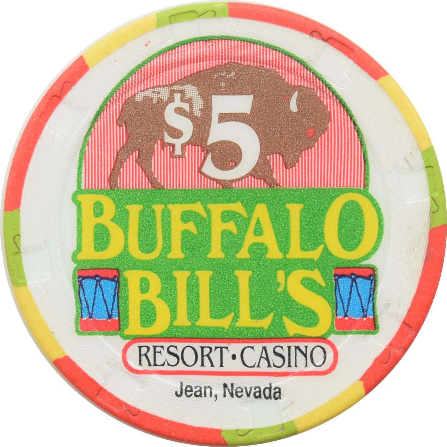 Buffalo Bill's Casino Primm Nevada $5 Chip 1994