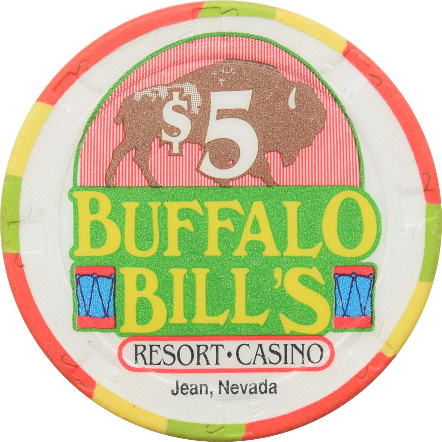 Buffalo Bill's Casino Primm Nevada $5 Chip 1994