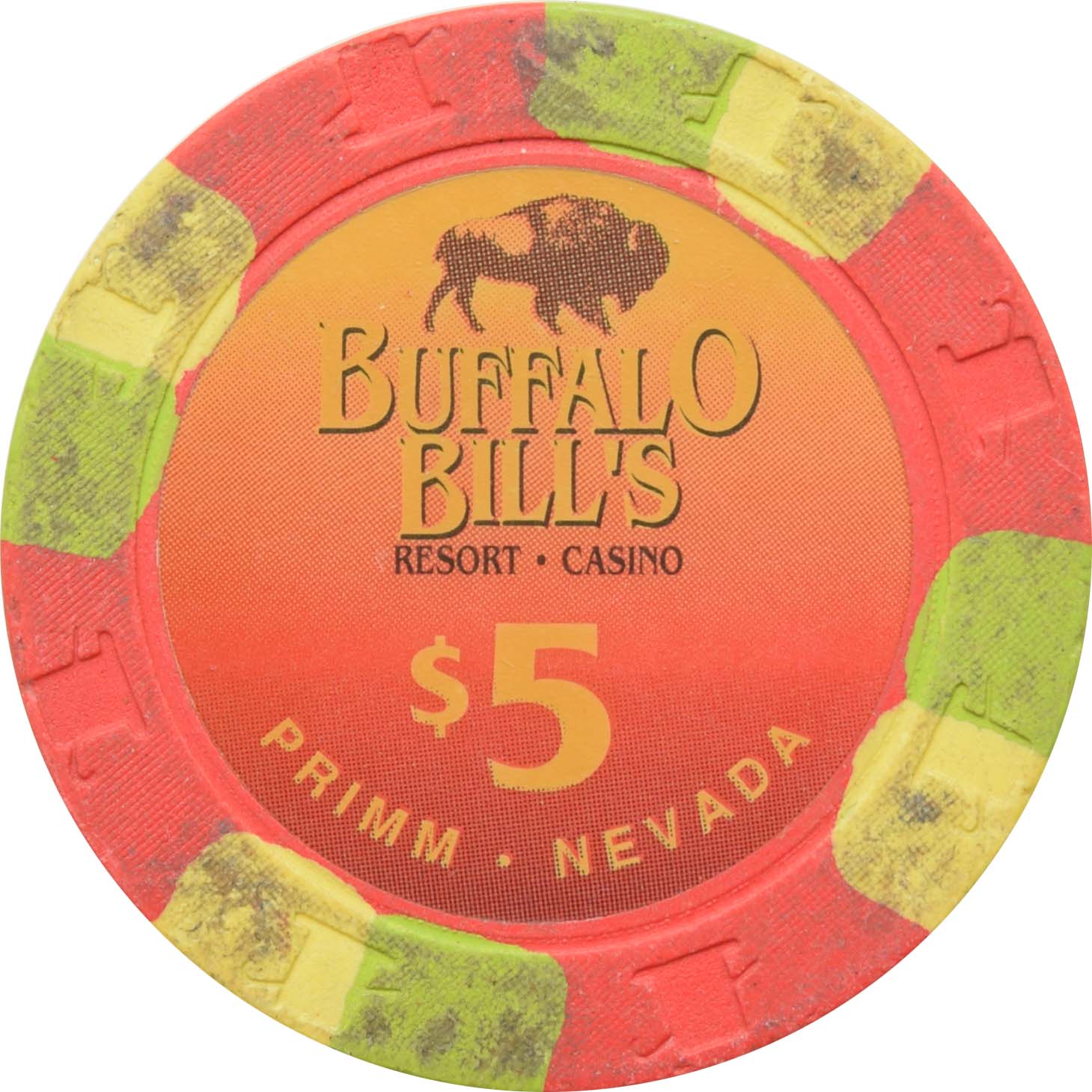 Buffalo Bill's Casino Primm Nevada $5 Chip 1997