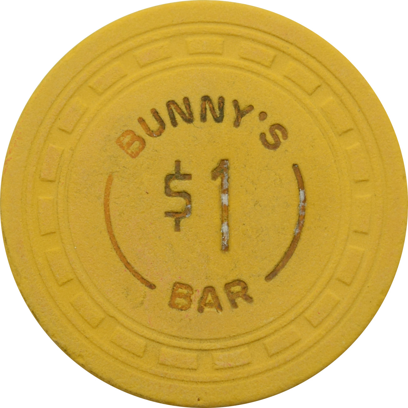 Bunny's Bar Casino N. Las Vegas Nevada $1 Chip 1956