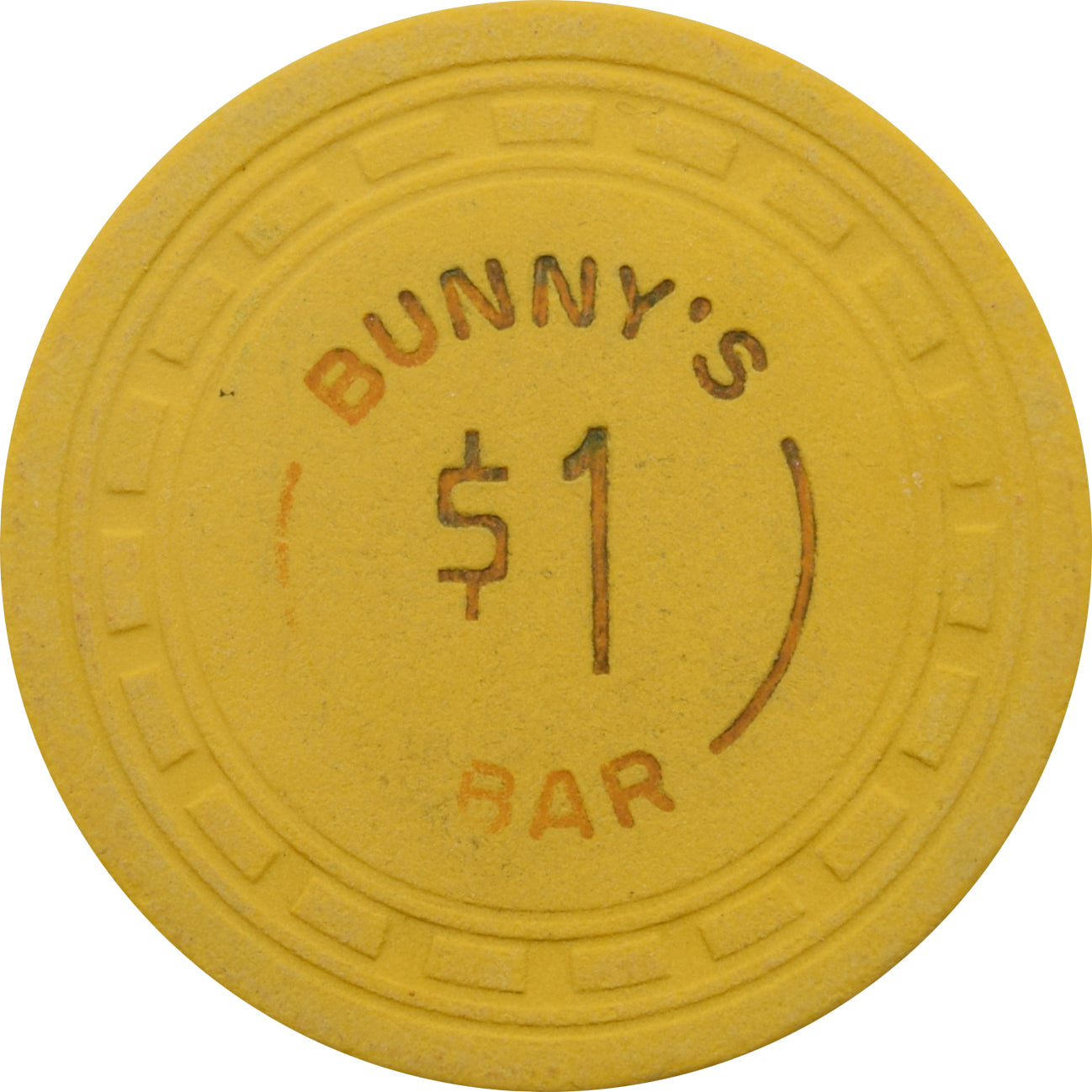 Bunny's Bar Casino N. Las Vegas Nevada $1 Chip 1956