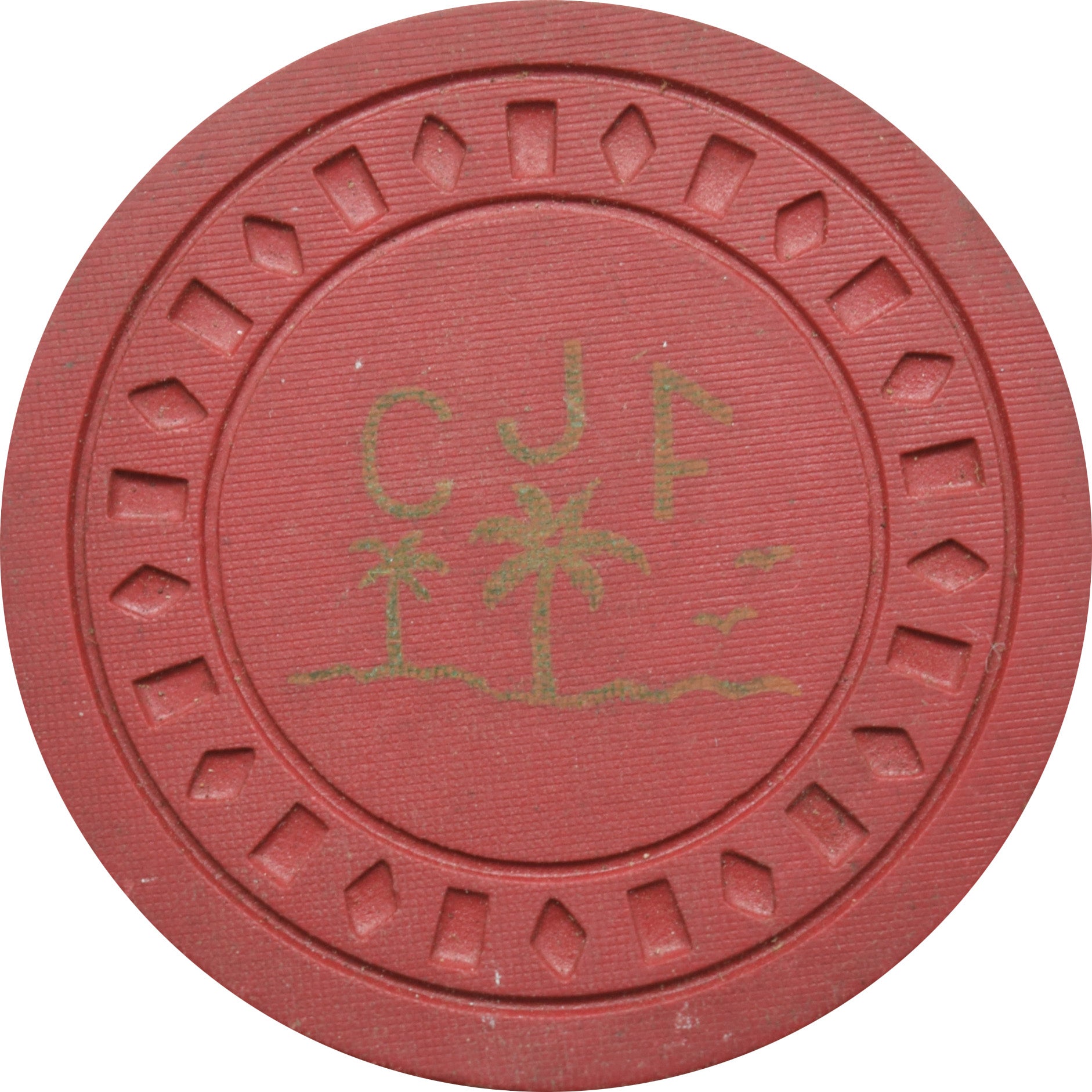 CJF (Charles J Freed.) Illegal Casino Palm Beach Florida Red Chip