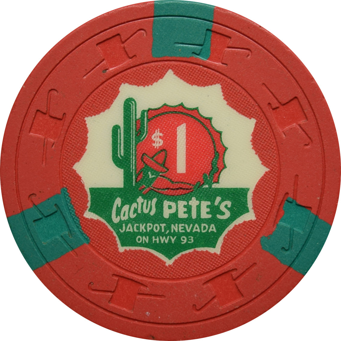 Cactus Pete's Casino Las Vegas Nevada $1 Chip 1964