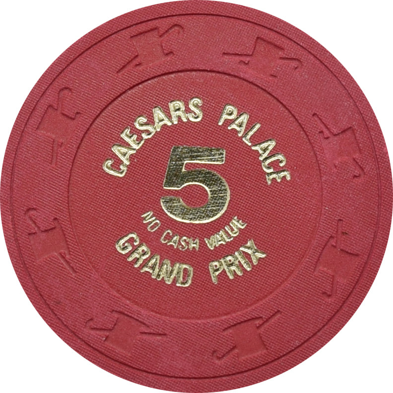 Caesars Palace Casino Las Vegas Nevada $5 NCV Grand Prix Chip 1986