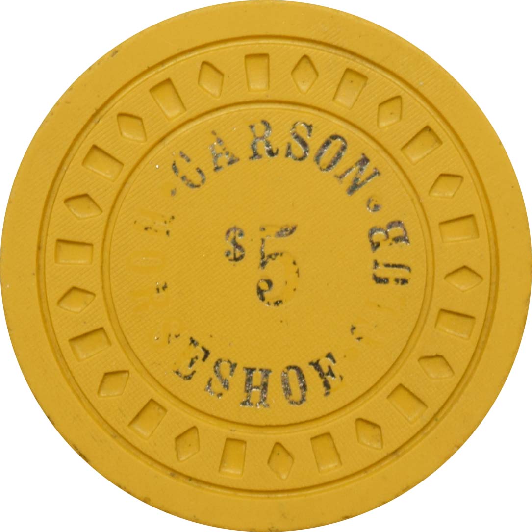 Carson Horseshoe Club Casino Carson City Nevada $5 Chip 1973