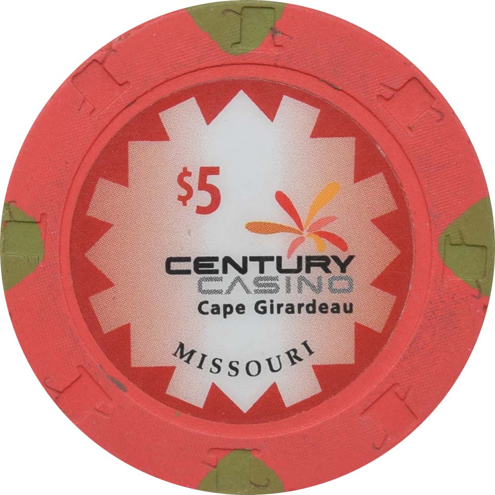 Century Casino Cape Girardeau Missouri $5 Chip