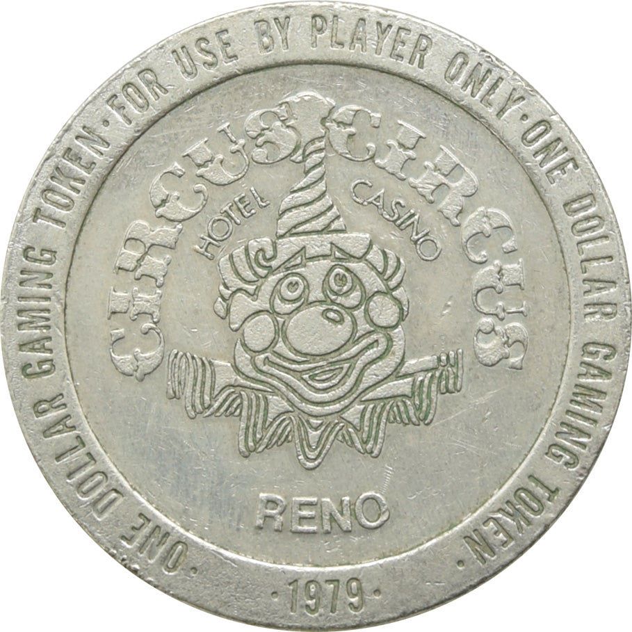 Circus Circus Casino Reno NV $1 Token 1979