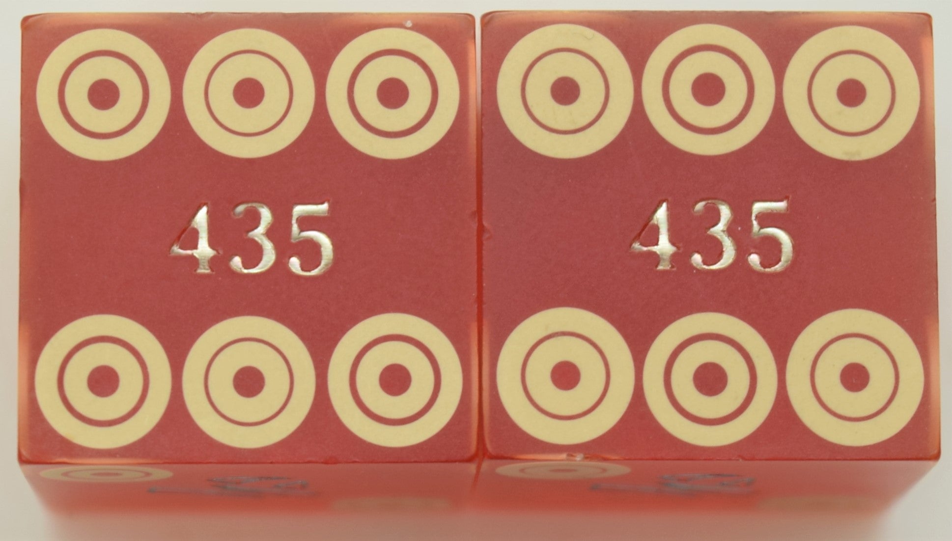 Imperial Palace Used Matching Number Casino Pair of Bullseye Style Dice