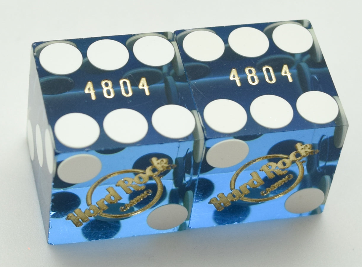 Hard Rock Casino Lake Tahoe Nevada Blue Used Pair of Dice