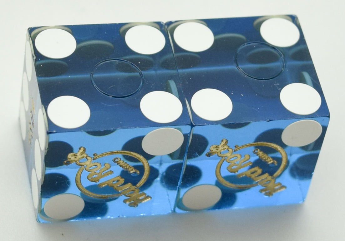 Hard Rock Casino Lake Tahoe Nevada Blue Used Pair of Dice