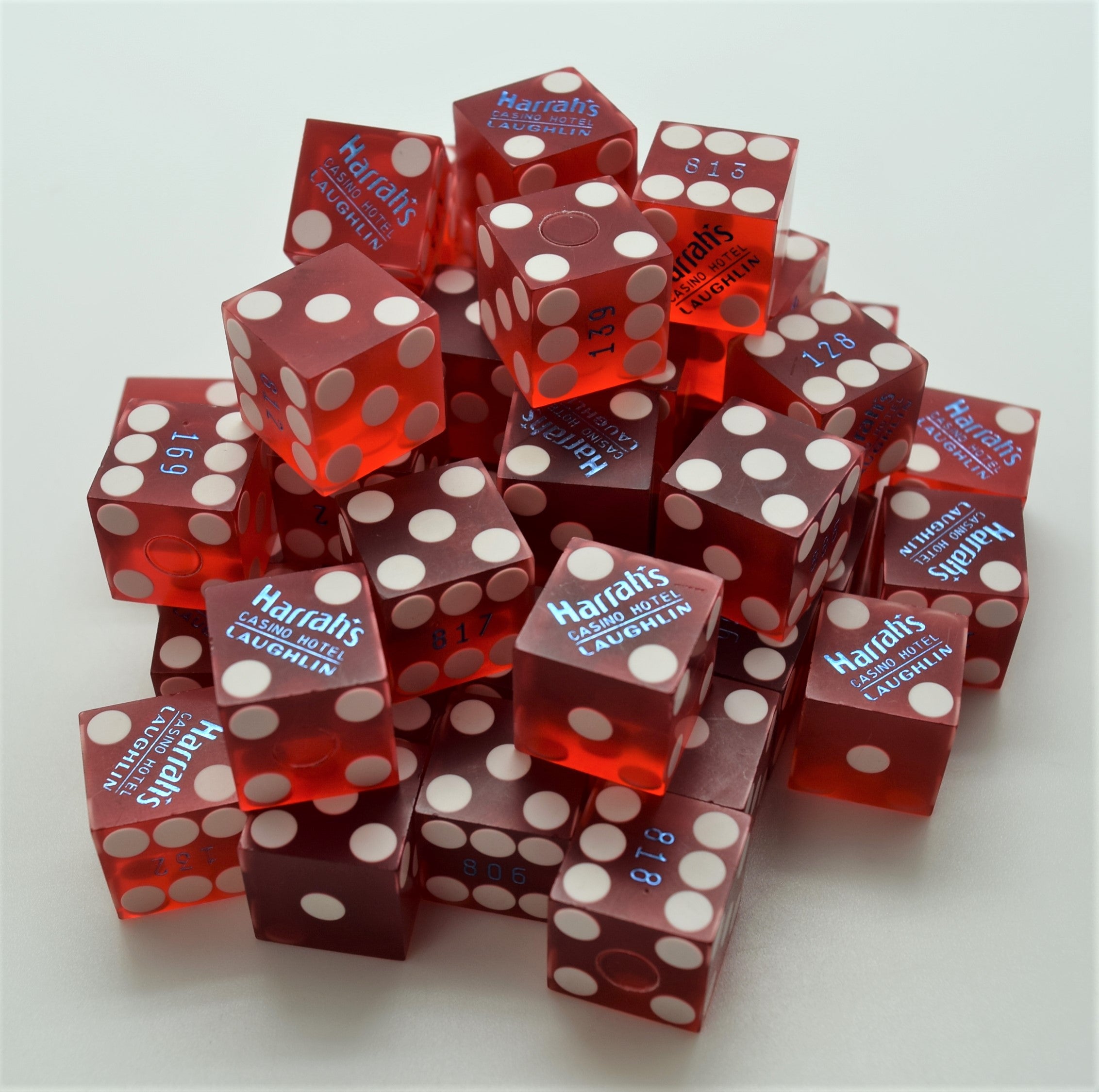 Bulk Dice 50 Used Dice From Harrah's Casino in Laughlin Nevada