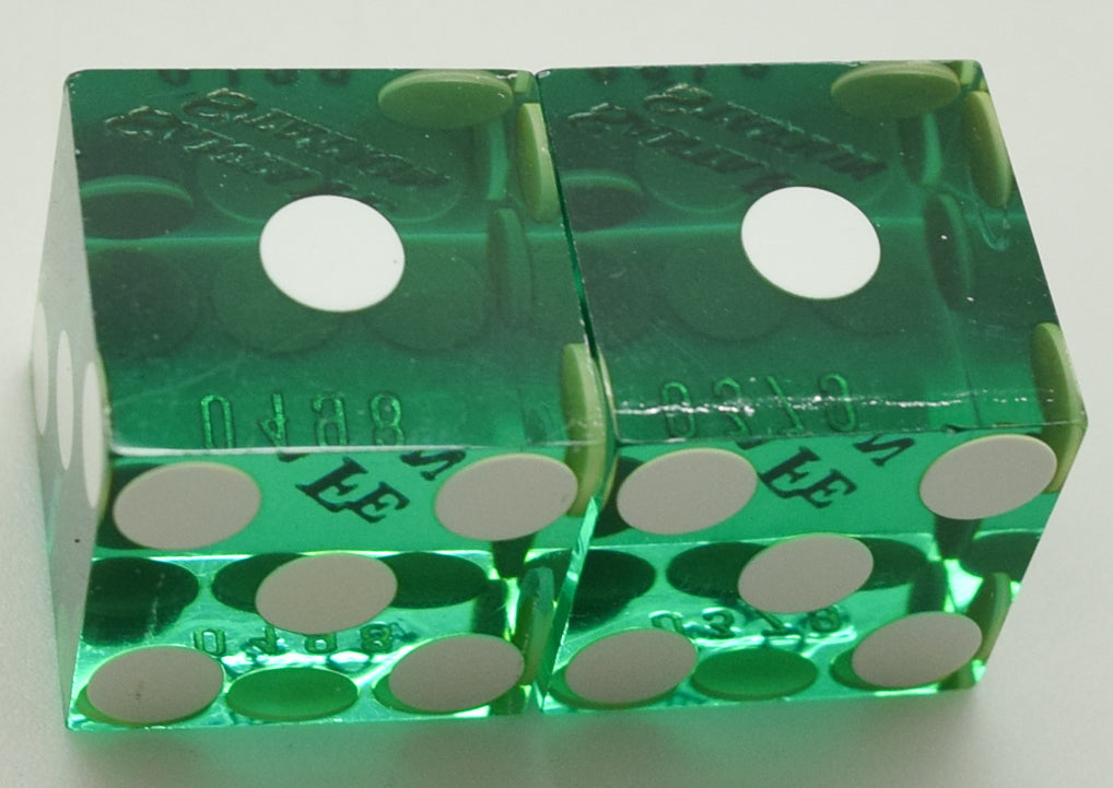 Santa Fe Station Casino Las Vegas Green Used Pair of Dice