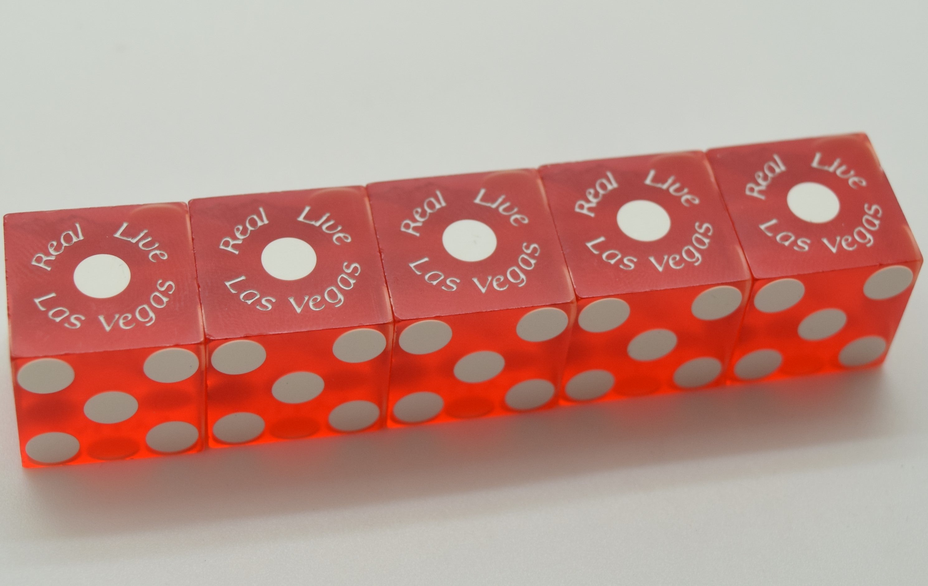Bally's Casino Stick of 5 Used Matching Red Dice Las Vegas Nevada