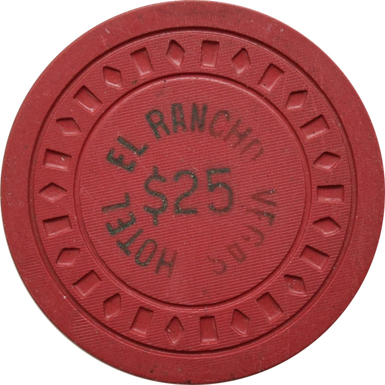 El Rancho Hotel Vegas Casino Las Vegas Nevada $25 Chip 1944